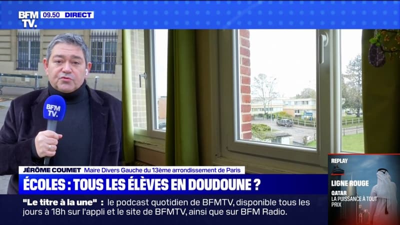 Ecole Jérôme Coumet, maire du 13ème arrondissement, sur la sobriété énergétique dans les écoles: “Il va falloir chacun prendre de nouvelles habitudes (…) couvrir les élèves en conséquence”